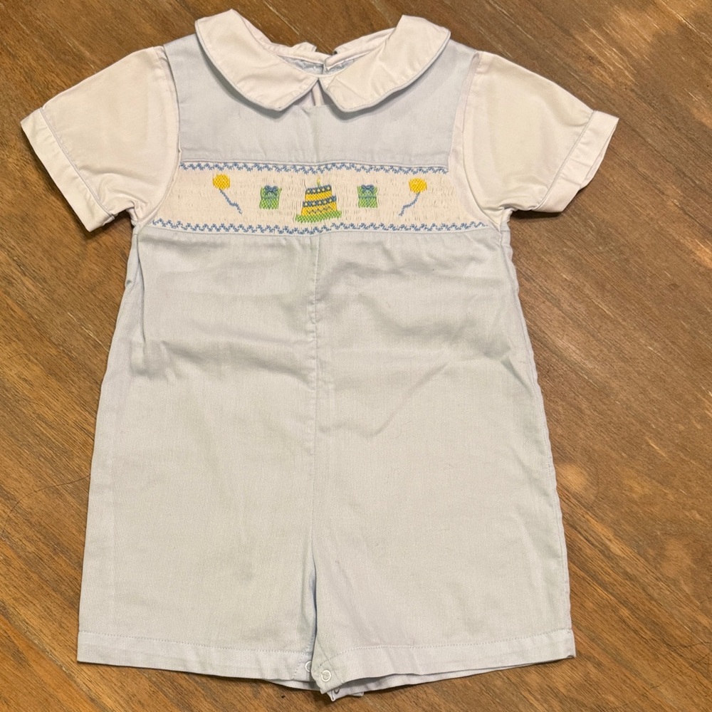Light Blue Kids Birthday Romper